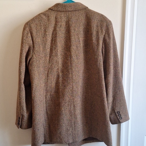 VTG Liz Claiborne Wool Mohair Blazer Brown Size 18 Dark Academia Oversized - Picture 3 of 7